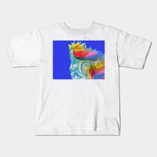 Unicorn Watercolor Painting Blue - On Navy Kids T-Shirt